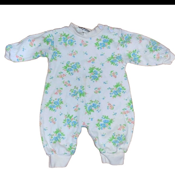 Puddles and Bubbles 3 months one piece floral print long sleeve 100% cotton - Picture 1 of 7
